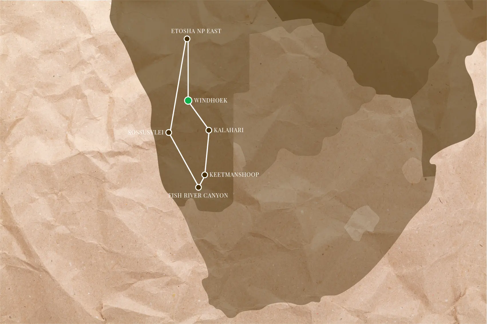 Karta Mitt Namibia, en resa till Namibia